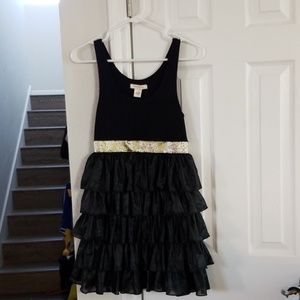 Black ruffled dress